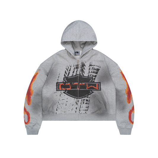 GREY BIKER ZIPUP