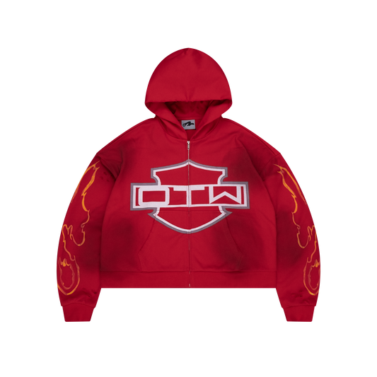 RED BIKER ZIPUP